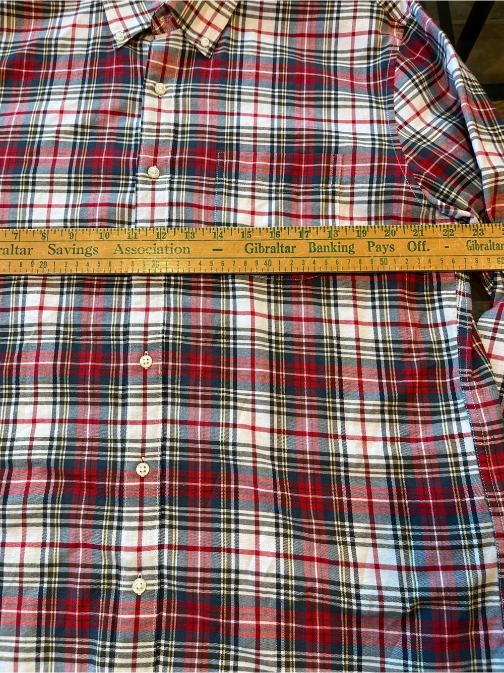J. Crew the Broken-In Oxford Red White and Black Plaid Button-Down Shirt
